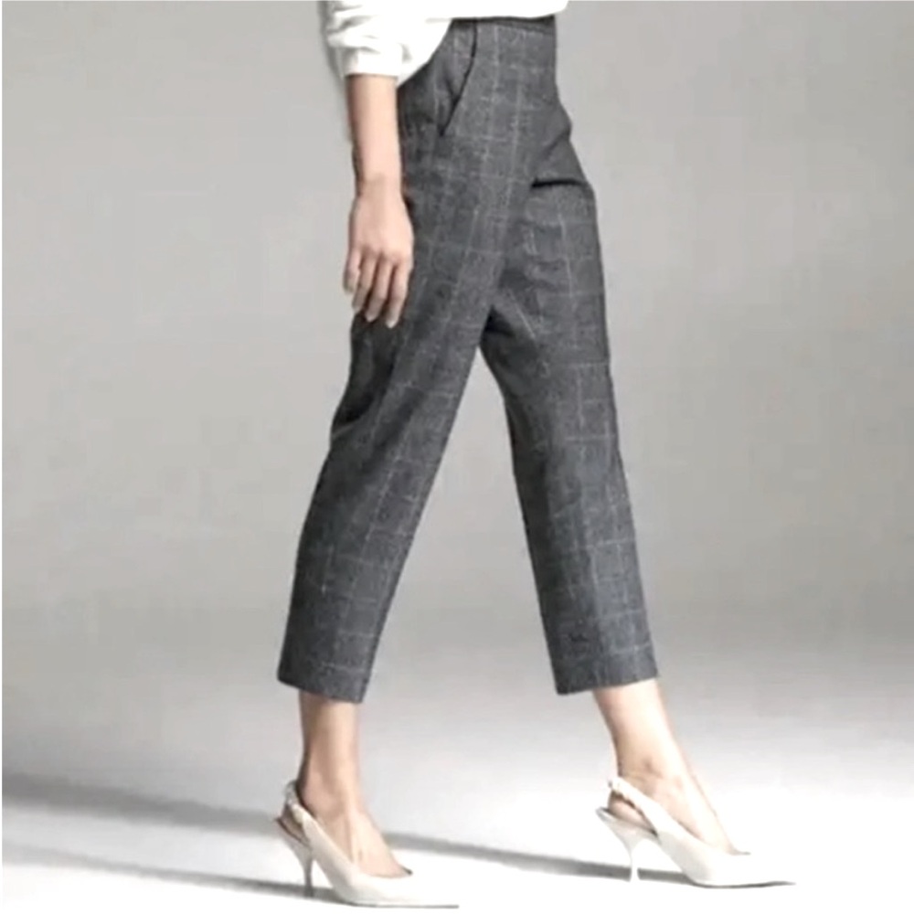 Babaton Charcoal Checkered Cropped Pants